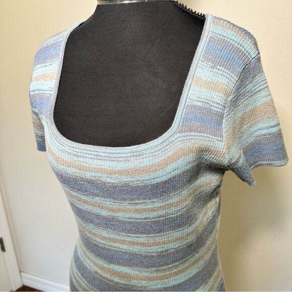 Cider Blue and Gray Striped Knit Dress - Picture 2 of 6